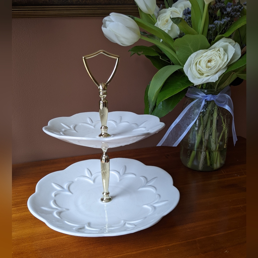 Vintage 50s Bone China Layered Candy Tray